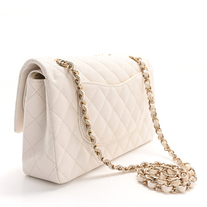Chanel Caviar Quilted Medium Double Flap White 3 of 12