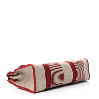Hermes Vache Hunter Toile H Vibration Herbag Zip 31 PM Bordeaux Ficelle Rouge Piment 5 of 10
