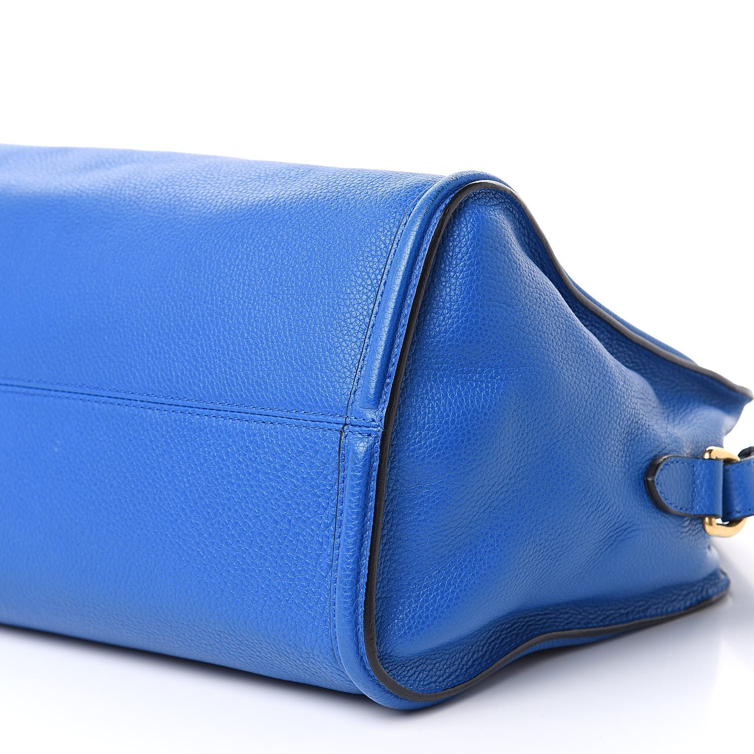 Alexander McQueen Pebbled Calfskin Small Skull Padlock Zip Around Tote Blue 9 of 13