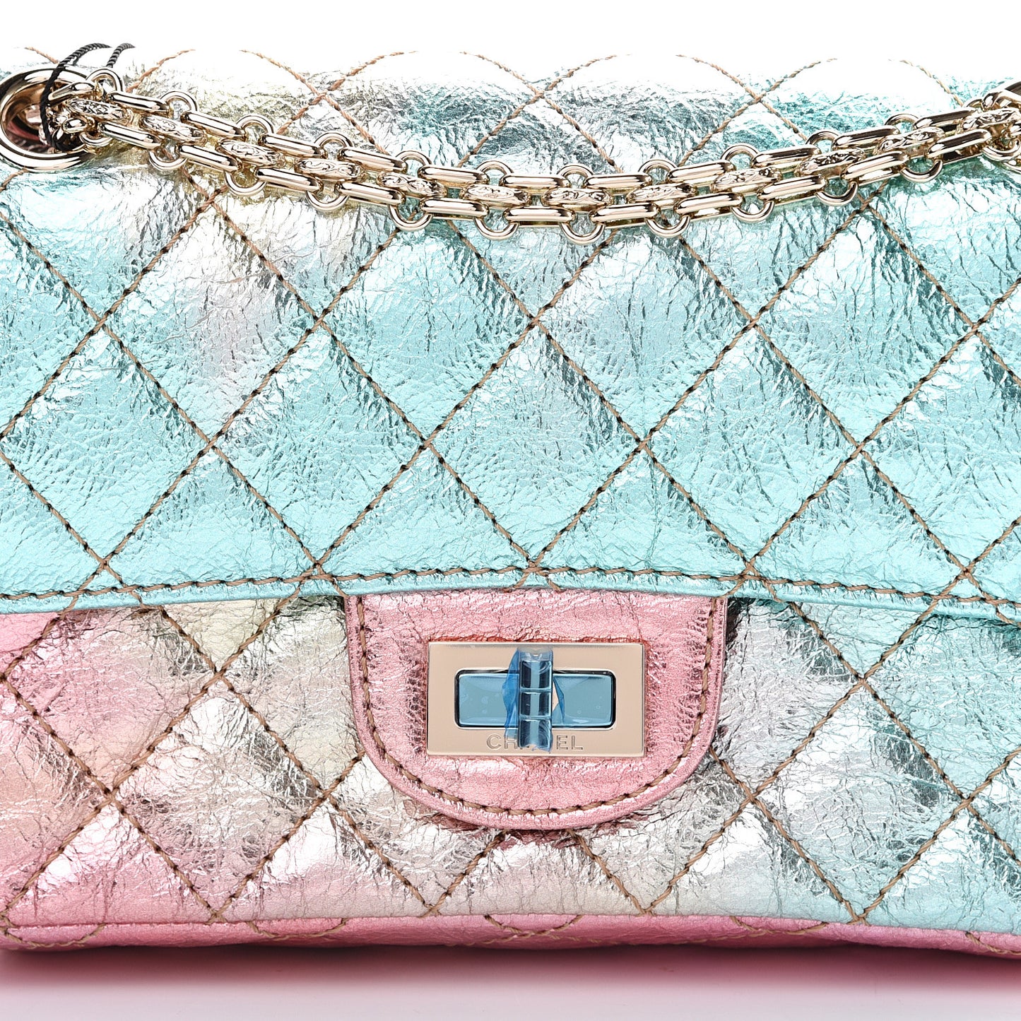 Metallic Goatskin Quilted Mini 2.55 Reissue Flap Multicolor
