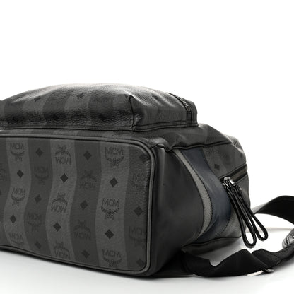 MCM Striped Visetos Medium Stark Backpack Black Phantom Grey 9 of 9