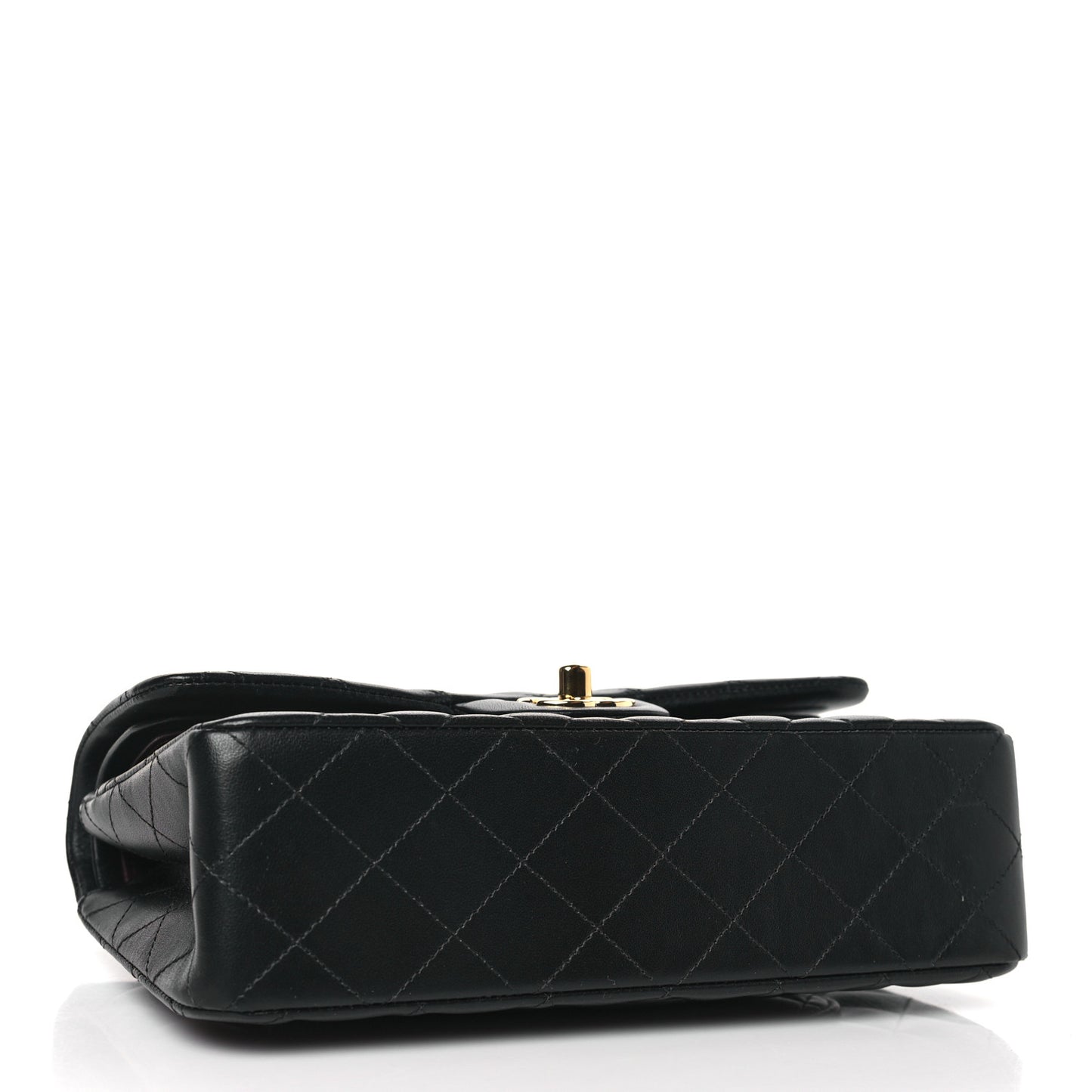 Lambskin Quilted Small Double Flap Black