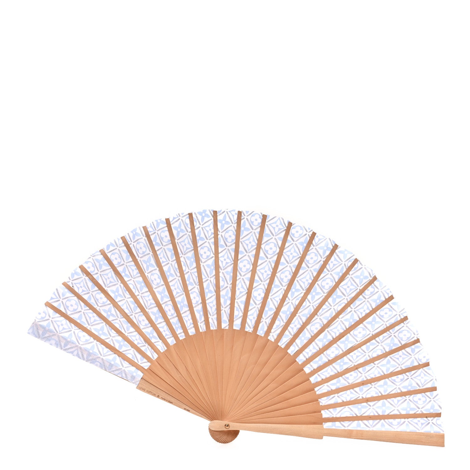 Louis Vuitton Sycamor Wood Cotton Monogram Tile Fan Blue 2 of 3
