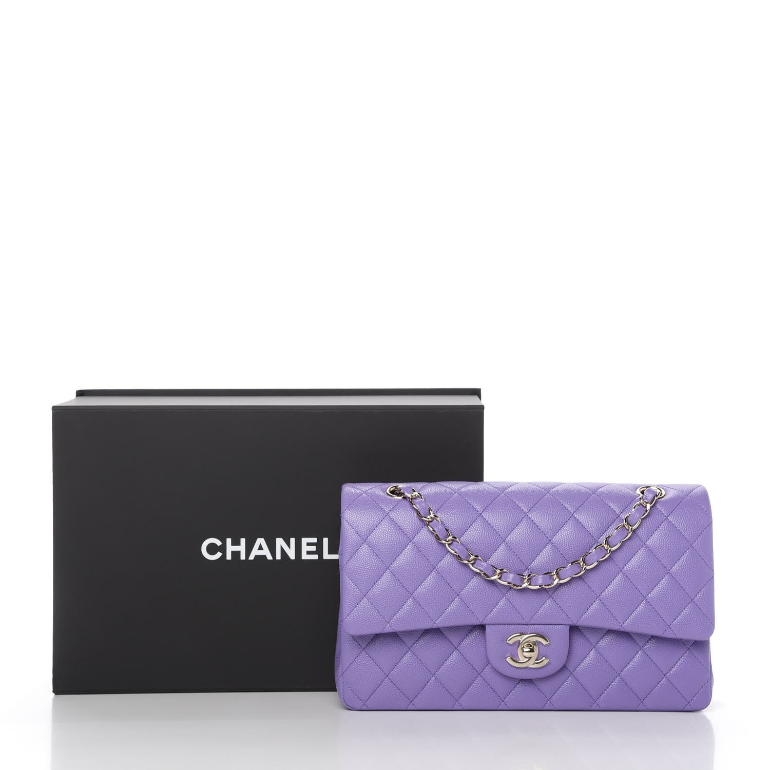 Chanel Caviar Quilted Medium Double Flap Purple 11 of 11