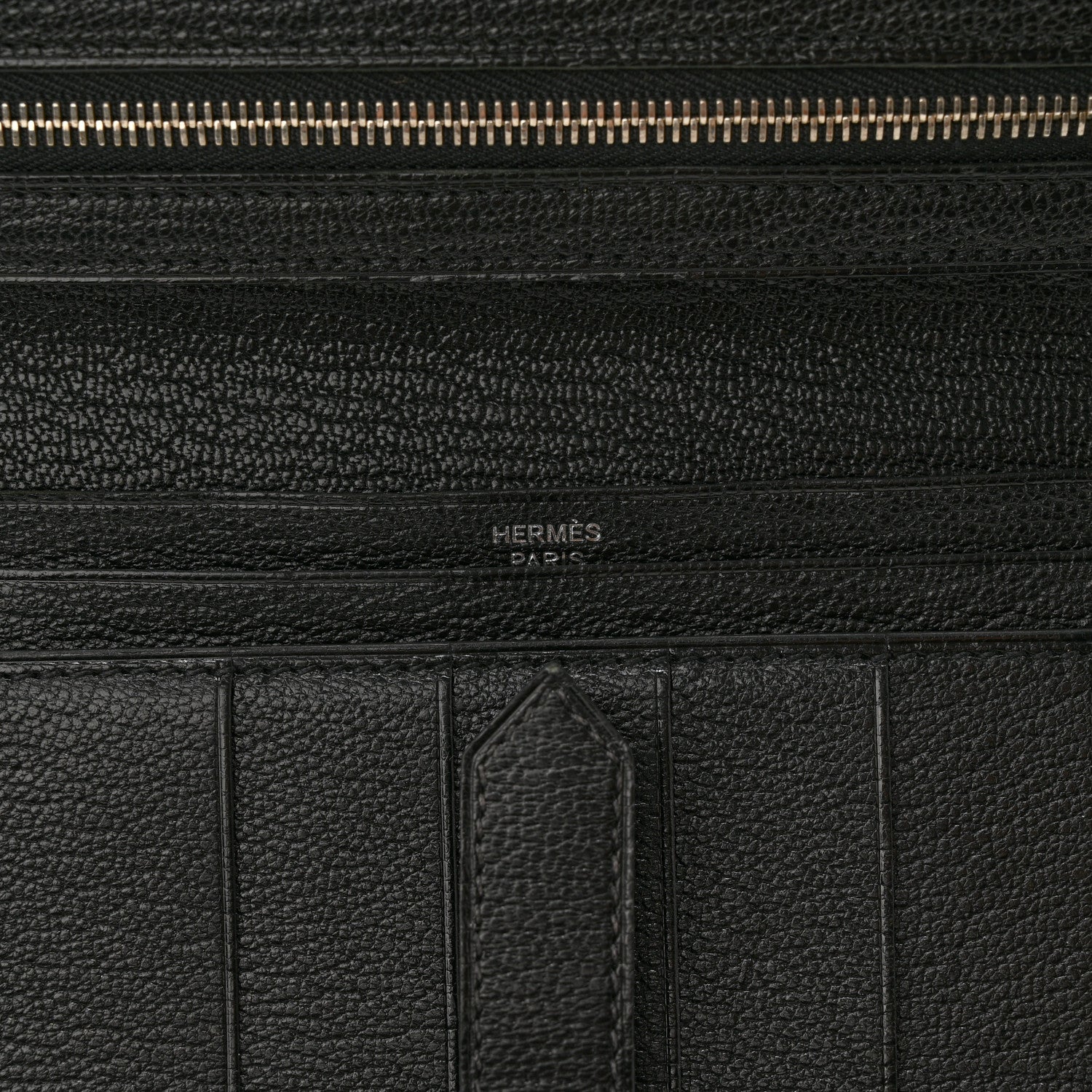 Hermes Chevre Mysore Bearn Gusset Wallet Black 6 of 11