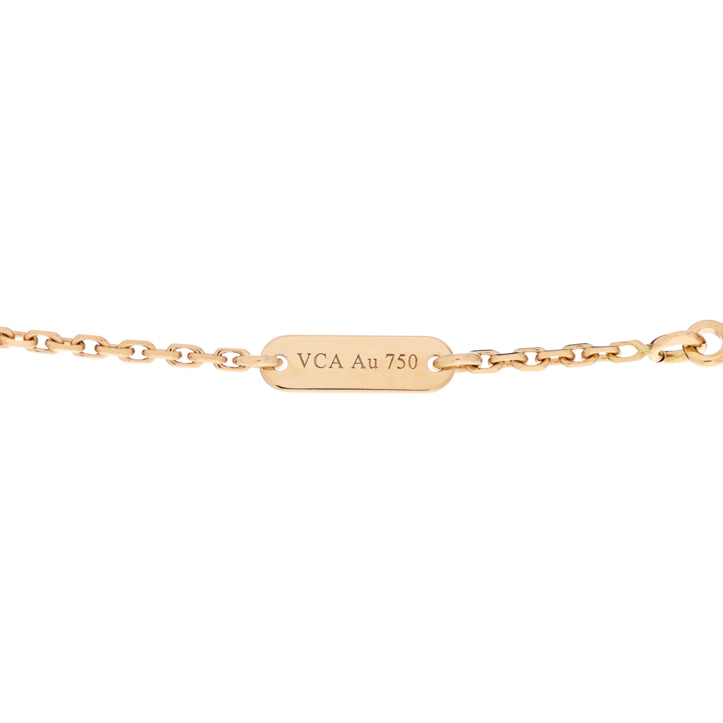 18K Yellow Gold Carnelian Vintage Alhambra Pendant Necklace