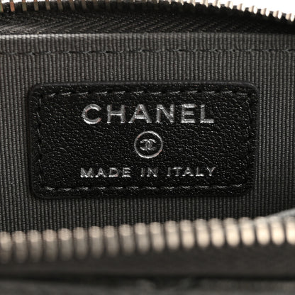 Chanel Iridescent Calfskin Quilted Zip Coin Purse Wallet Grey 5 of 7