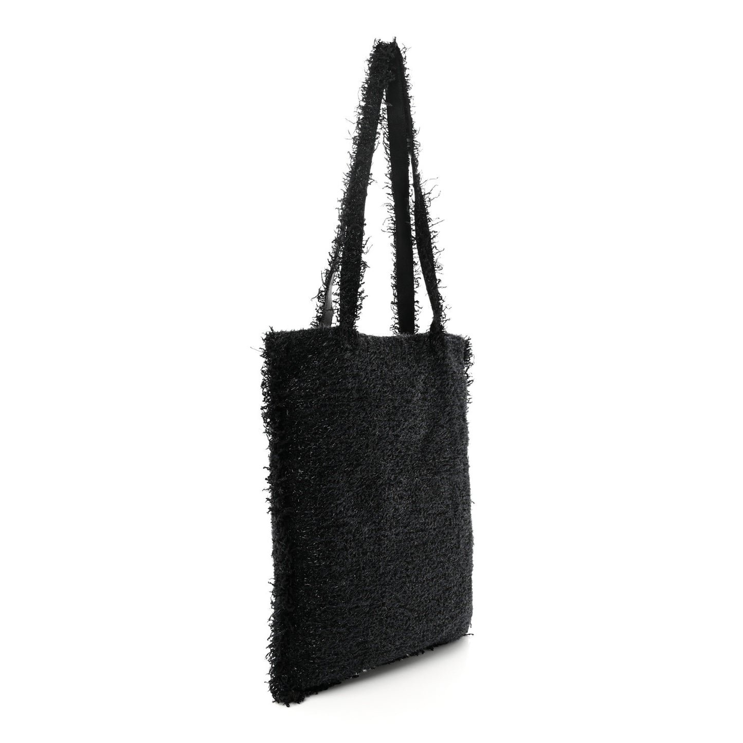 Tweed Resin Strass Shopping In Fabrics Tote Black
