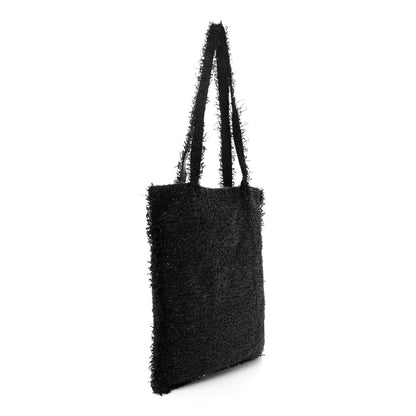 Chanel Tweed Resin Strass Shopping In Fabrics Tote Black 3 of 10
