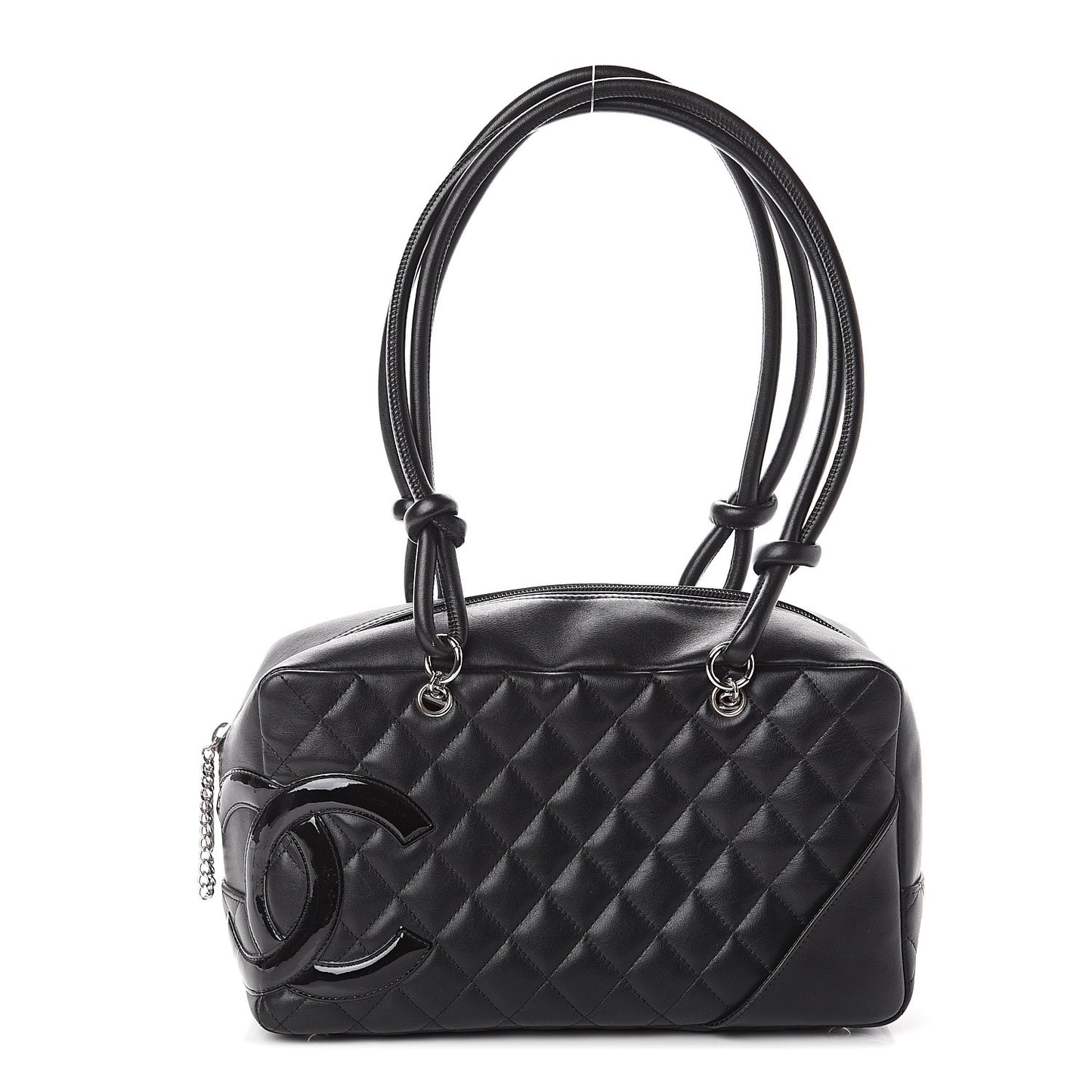 Calfskin Quilted Large Cambon Bowler Black