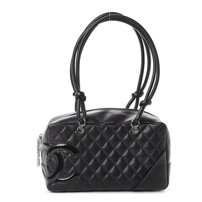 Chanel Calfskin Quilted Large Cambon Bowler Black 1 of 9