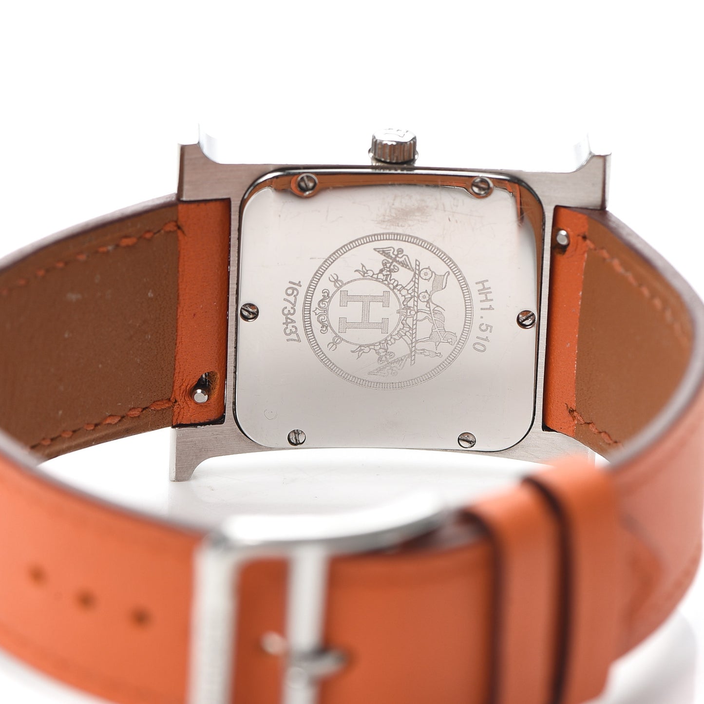Stainless Steel Swift 26mm Heure H Hour Quartz Watch Orange