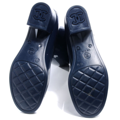 Chanel Rubber Camellia Rain Boots 41 Dark Blue 4 of 5