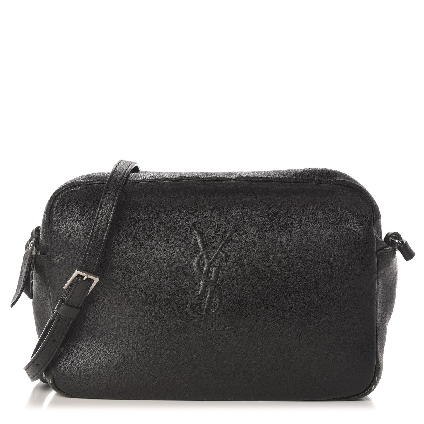 Lambskin Monogram Small Lou Camera Bag Black