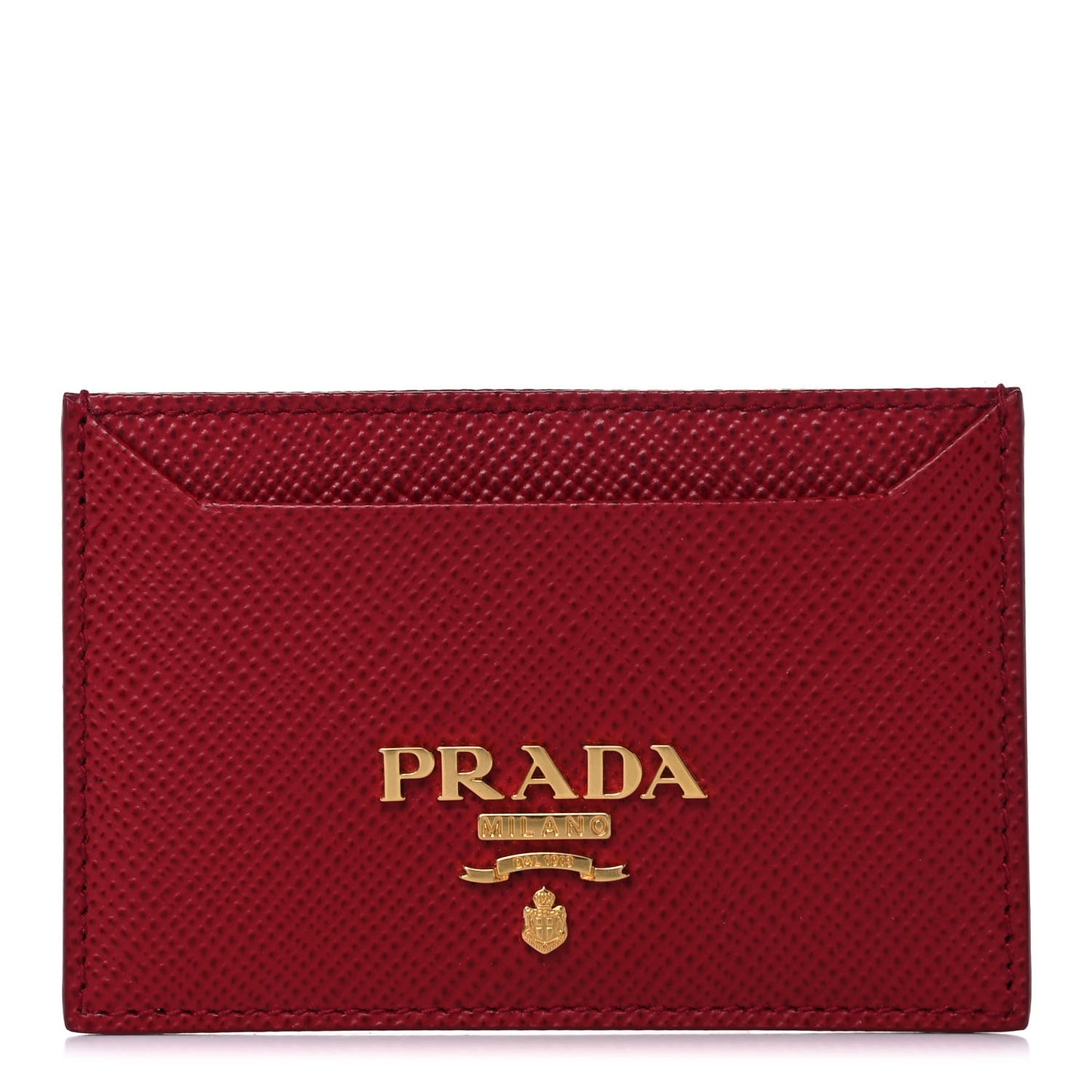 Saffiano Metal Card Case Fuoco