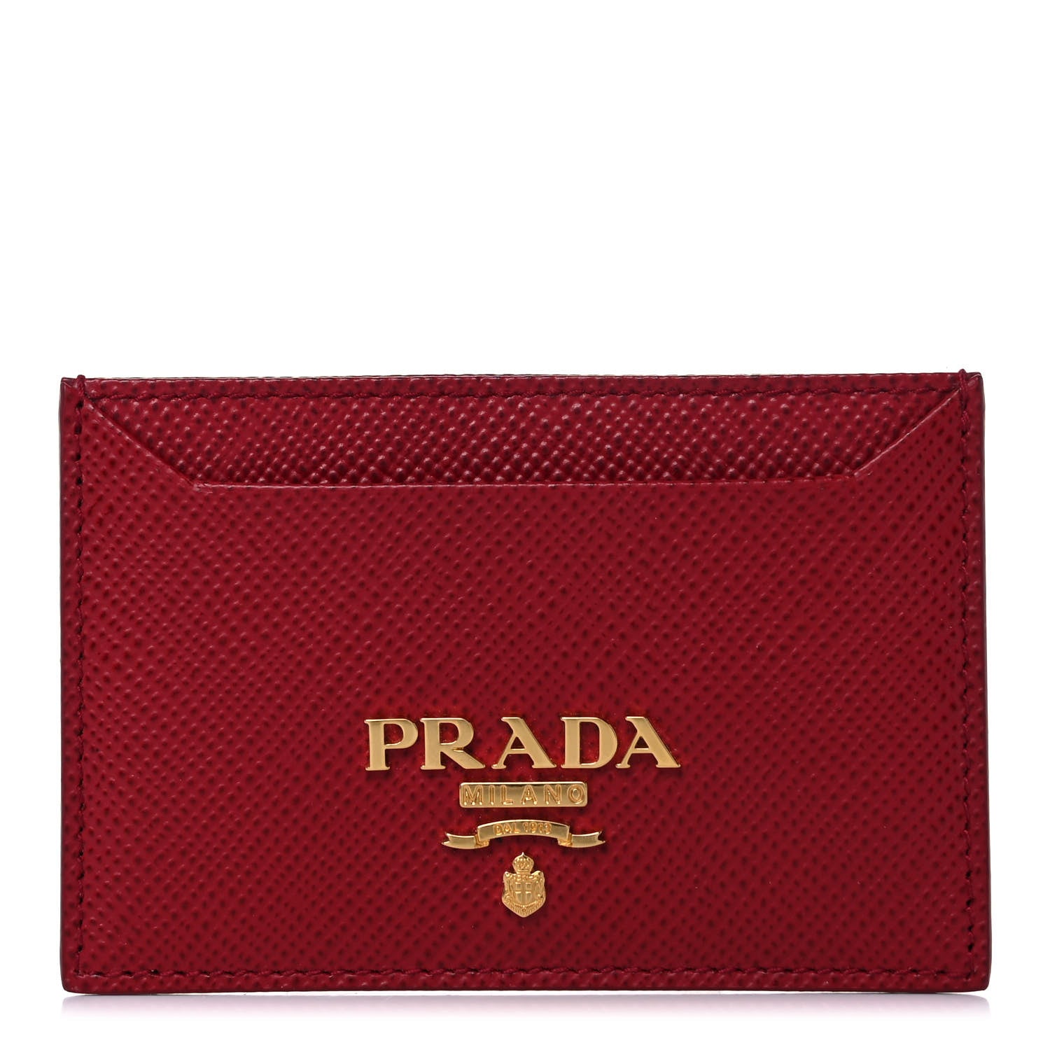 Prada Saffiano Metal Card Case Fuoco 1 of 7