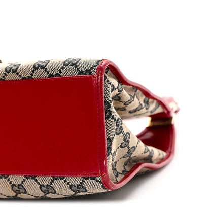 Gucci Monogram Small Bardot Bag Navy Red 10 of 13