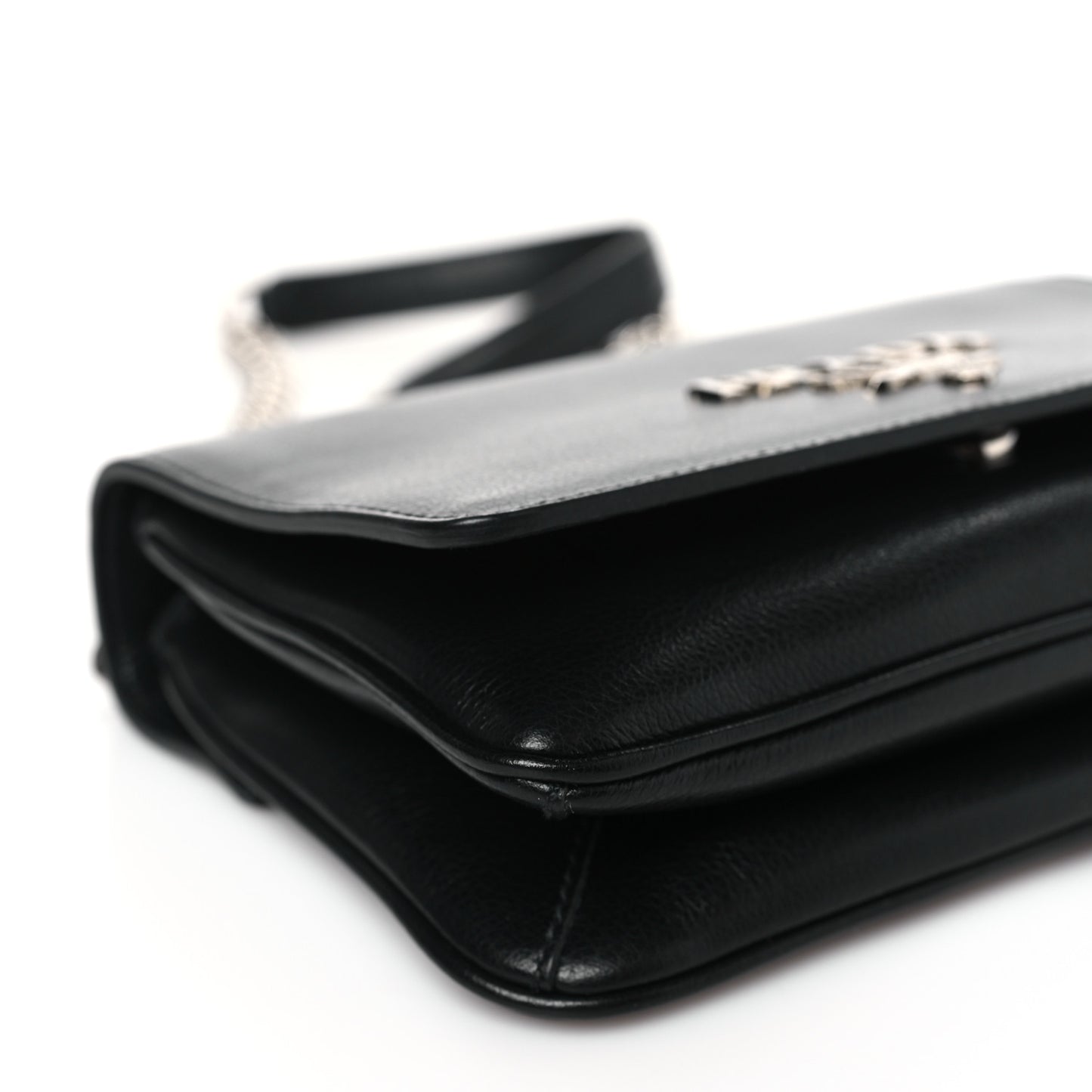 Soft Calfskin Chain Shoulder Bag Black