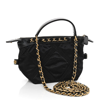 Chanel Nylon Grosgrain Quilted Lifestyle Clutch with Chain Black 2 of 10