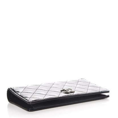 Chanel Patent Quilted Brilliant Yen Wallet Black 4 of 9