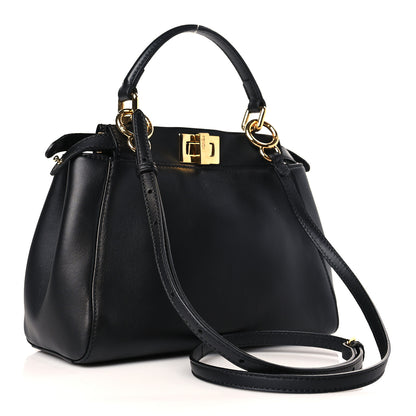 Fendi Nappa Mini Peekaboo Iconic Satchel Black 3 of 9