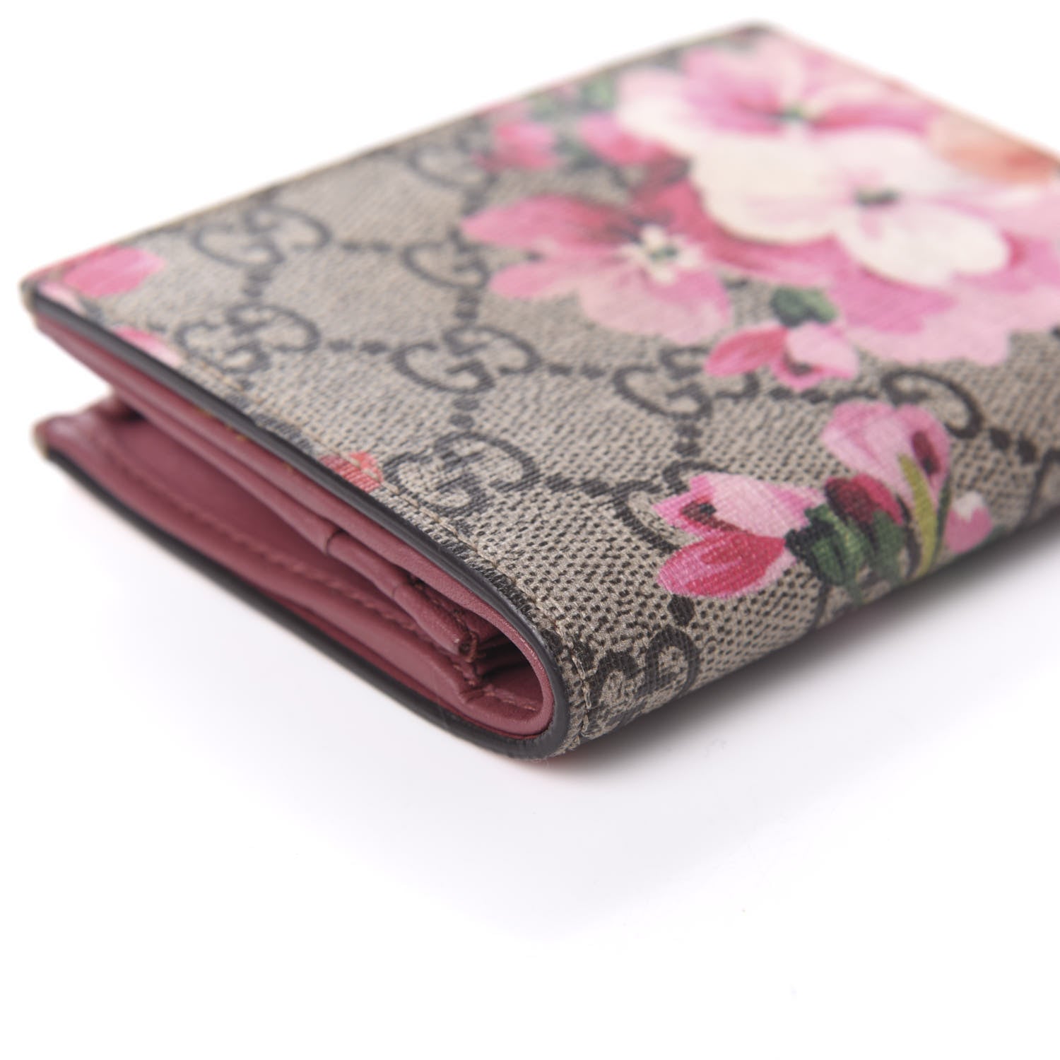 Gucci GG Supreme Monogram Blooms Card Case Beige Multicolor Dry Rose 11 of 12