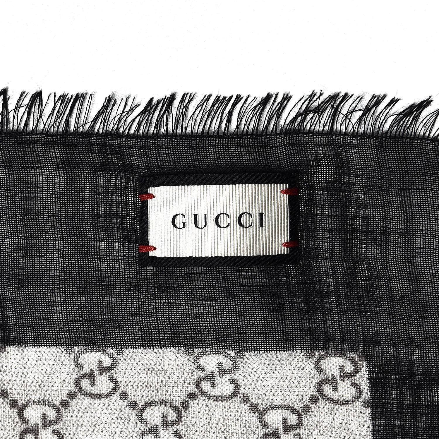 Gucci Wool Kingsnake Web Scarf Blue Red 8 of 10