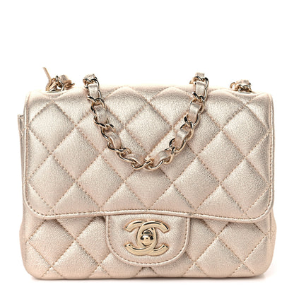 Chanel Metallic Lambskin Quilted Mini Square Flap Gold 1 of 12