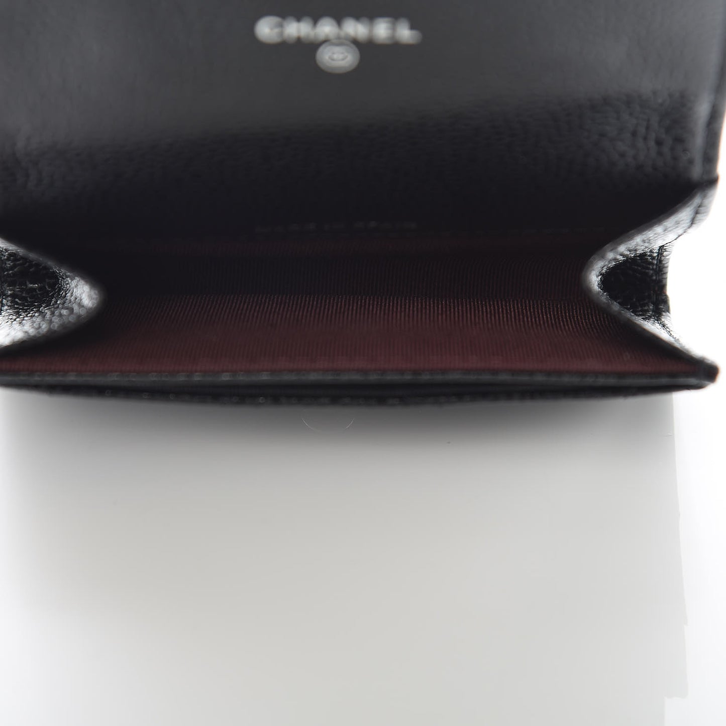 Caviar Quilted Flap Card Holder Black