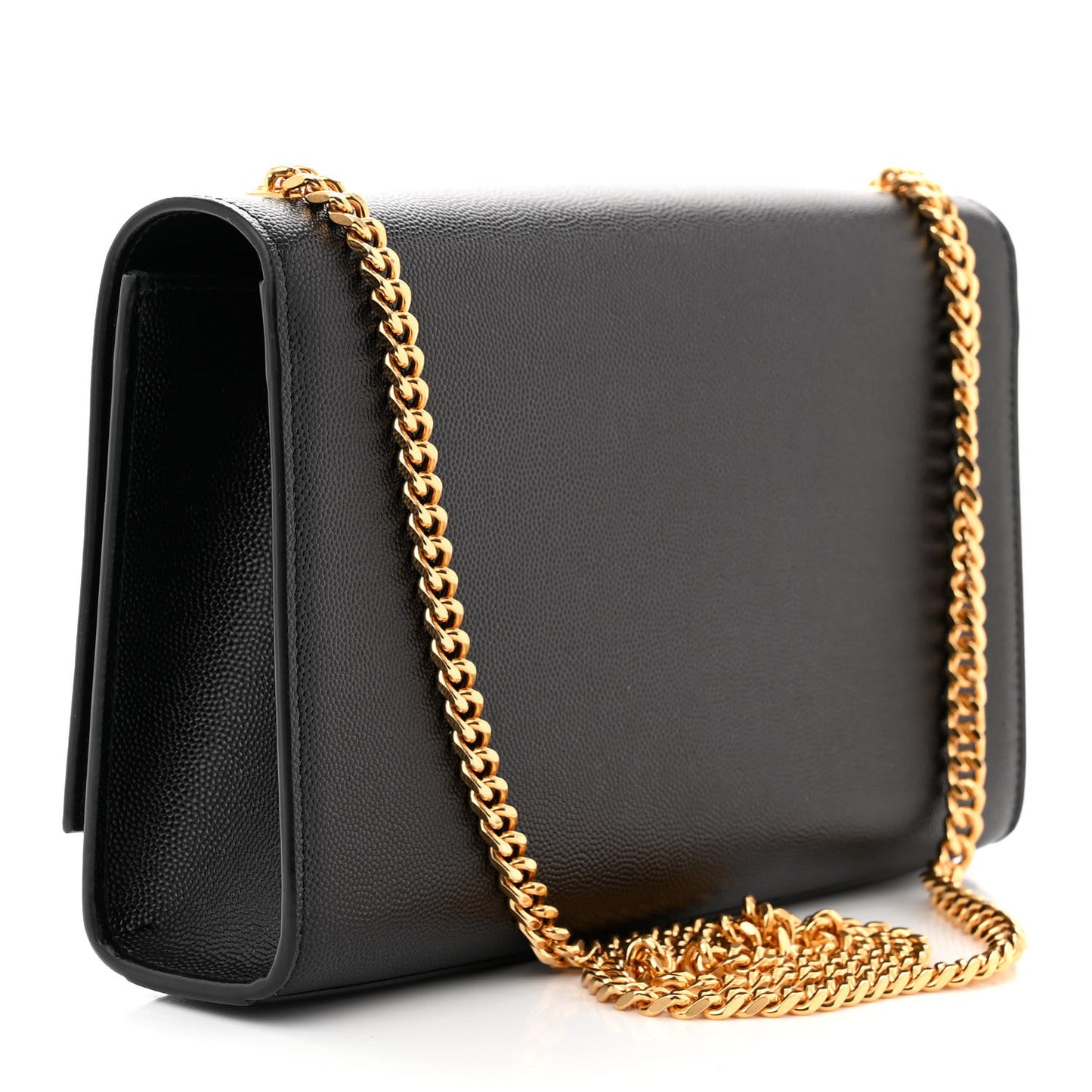 SAINT LAURENT Grain De Poudre Medium Classic Monogram Kate Satchel Black