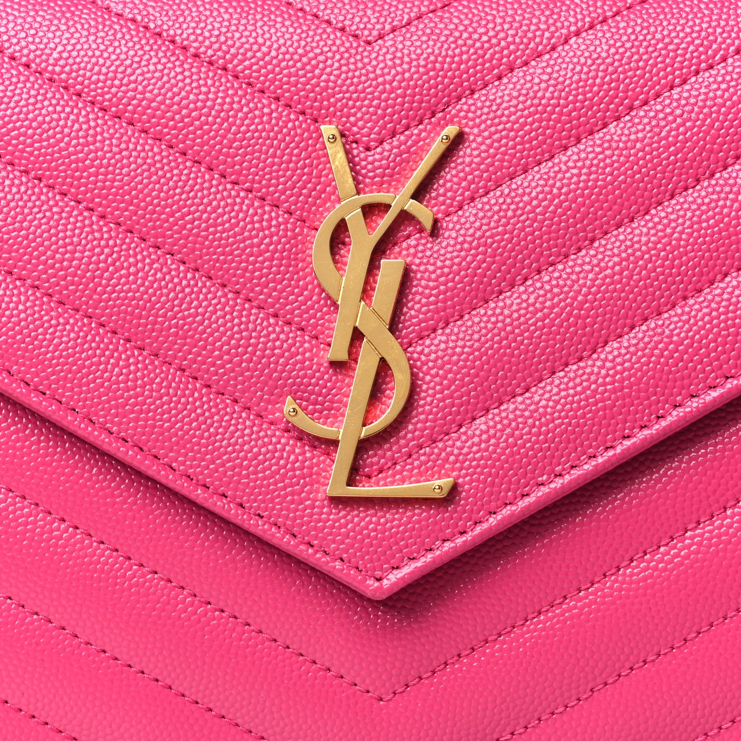 Grain De Poudre Matelasse Chevron Monogram Chain Wallet Bubblegum