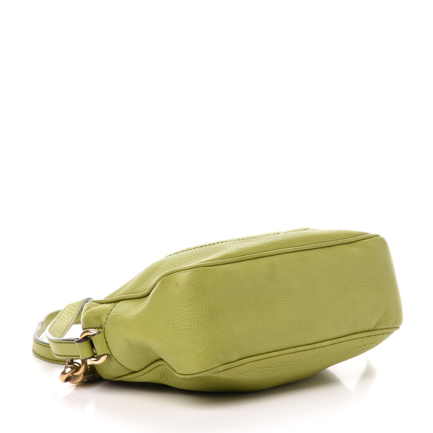Pebbled Calfskin Small Soho Disco Bag Green