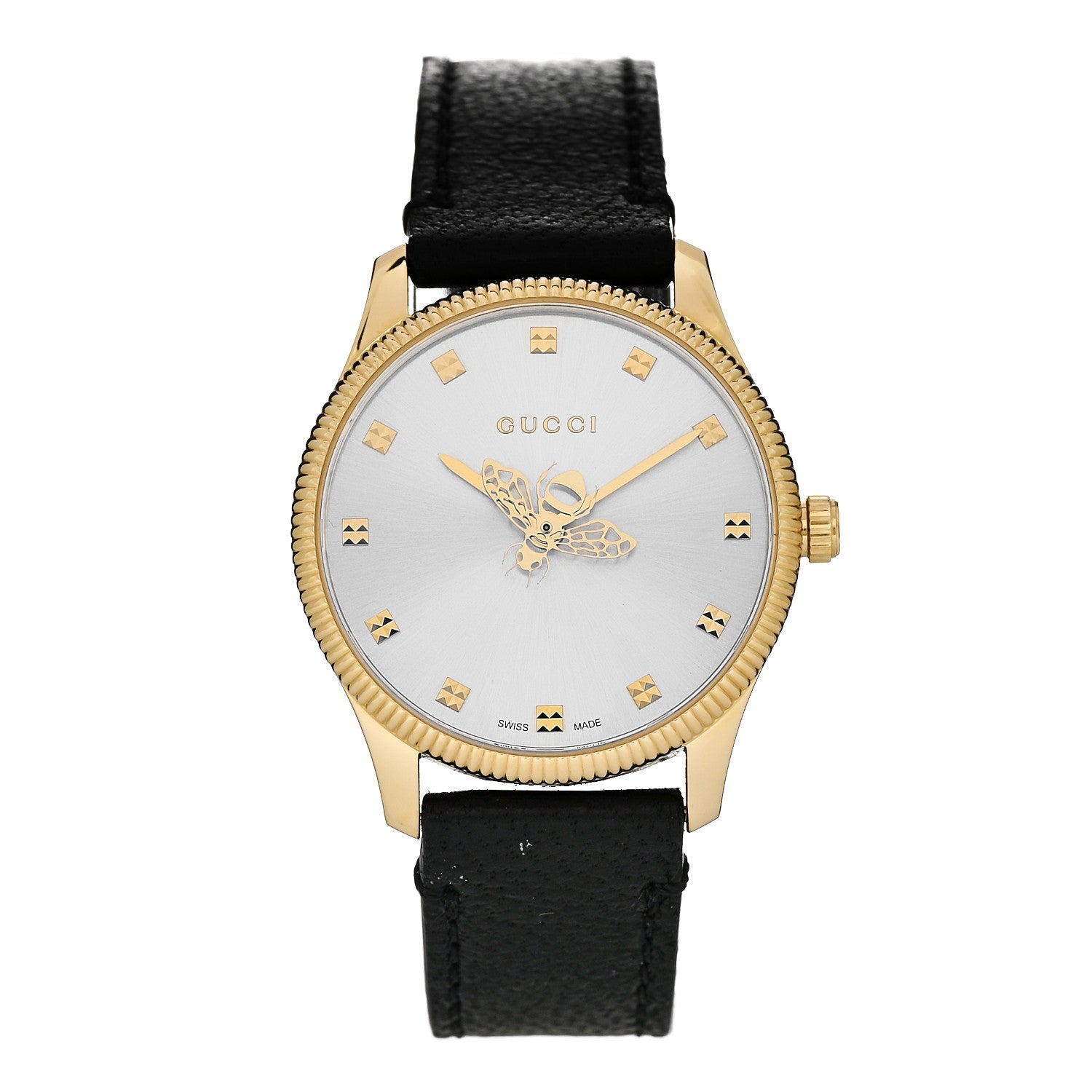 Gucci Stainless Steel Calfskin 29mm G-Timeless Bee Quartz Watch 1 of 5