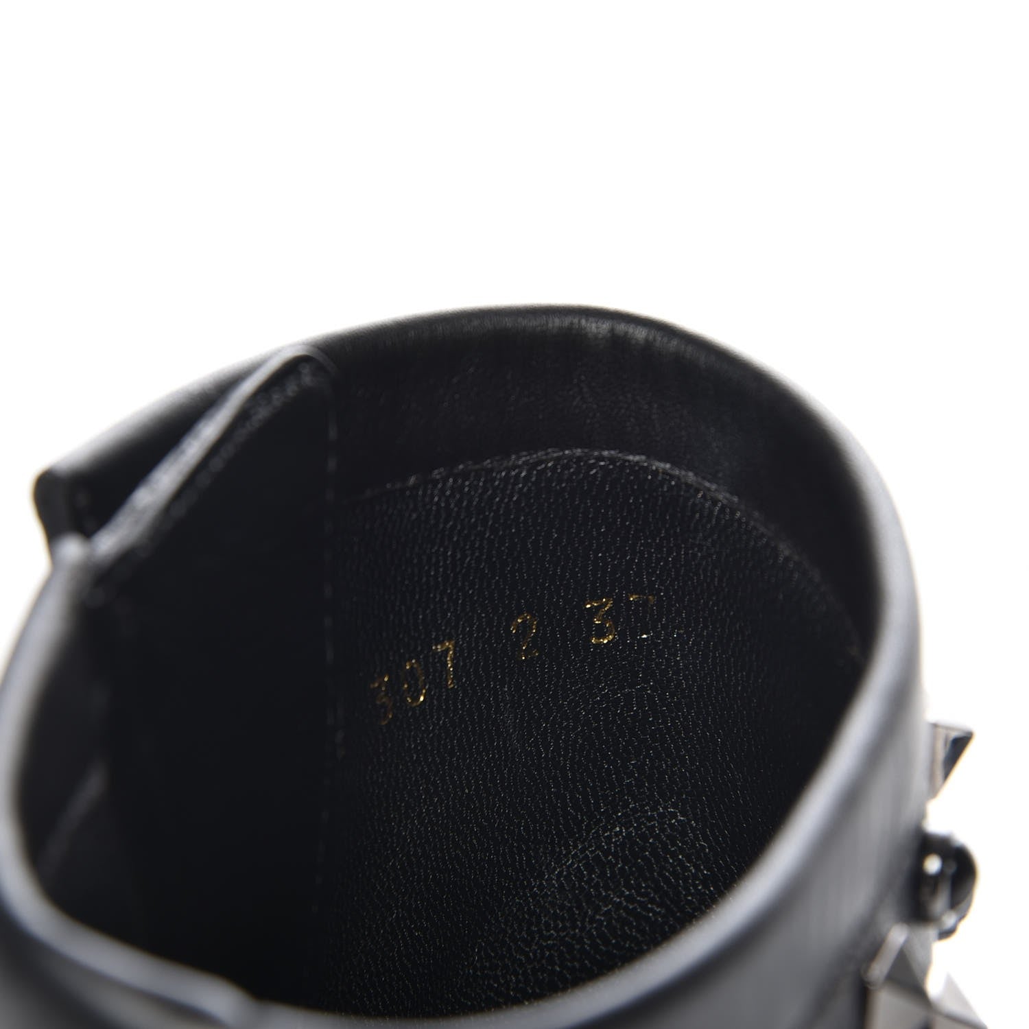 Valentino Garavani Calfskin Onyx Rockstud Rolling 30mm Biker Boots 37.5 Black 5 of 7