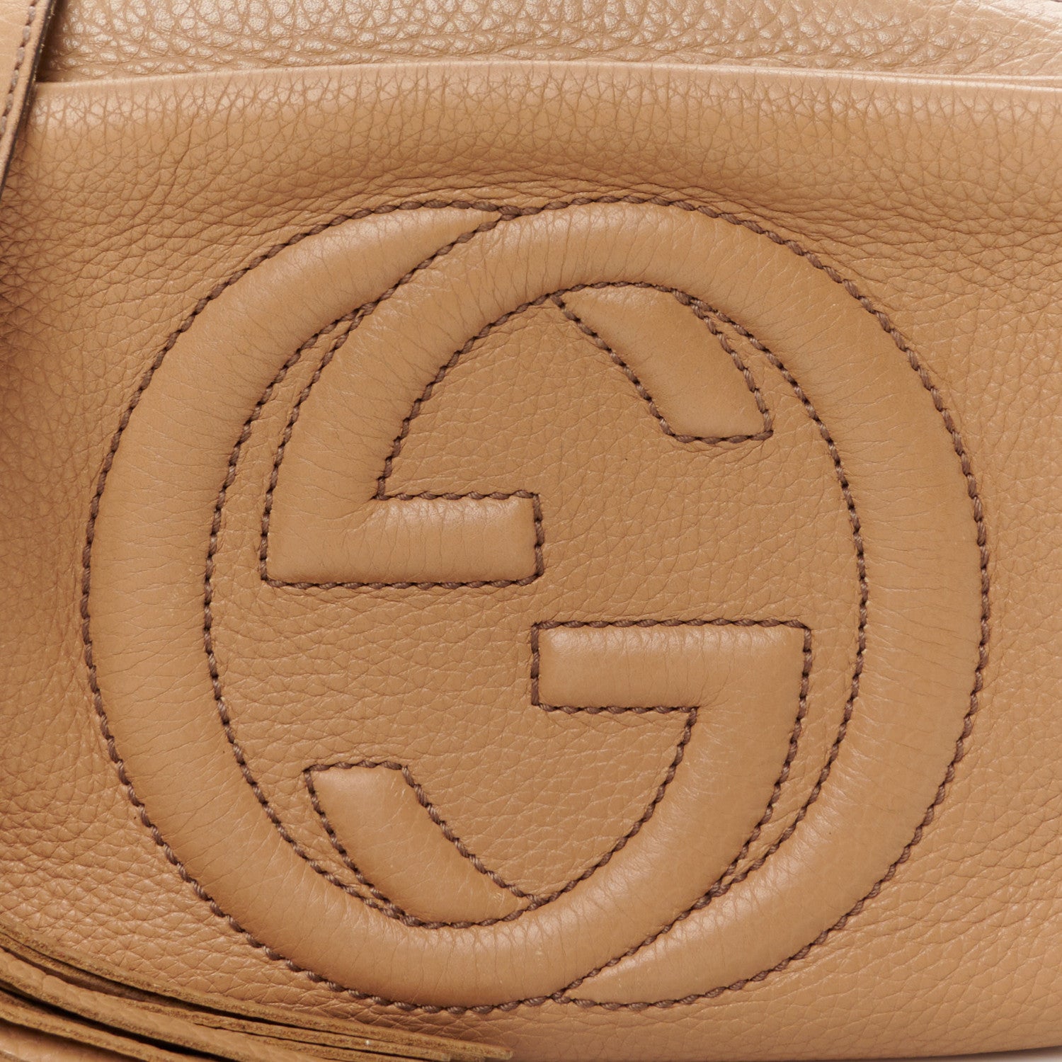 Gucci Pebbled Calfskin Small Soho Disco Bag Camelia 9 of 11