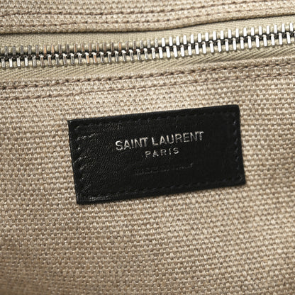 Saint Laurent Linen Calfskin Rive Gauche Tote Greggio Natural 6 of 11