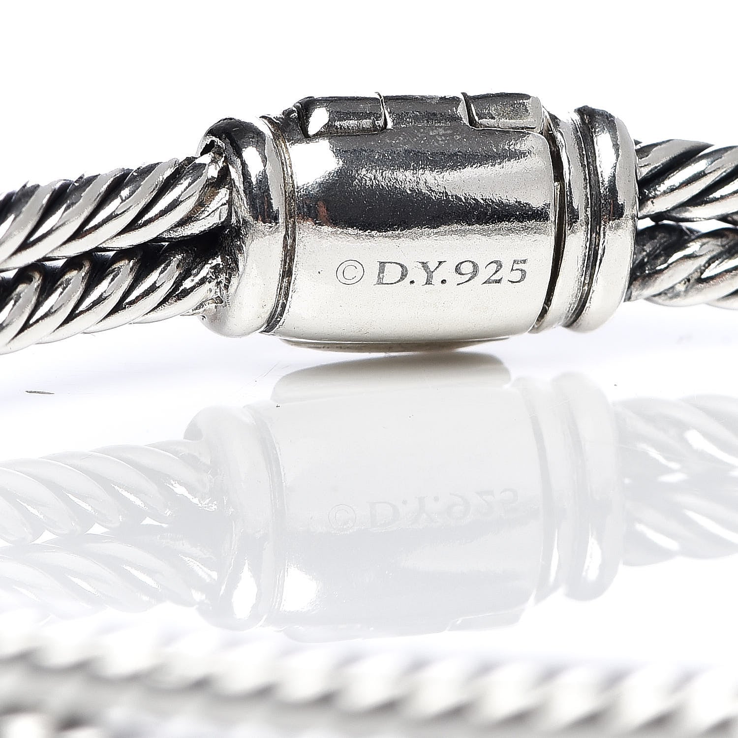 David Yurman Sterling Silver Black Diamond 7mm Petite Mini Loop Bracelet 4 of 4