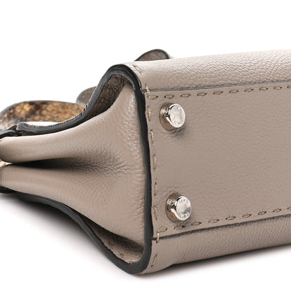 Fendi Cuoio Romano Snakeskin Selleria Mini Peekaboo Iconic Satchel Corda White 7 of 8