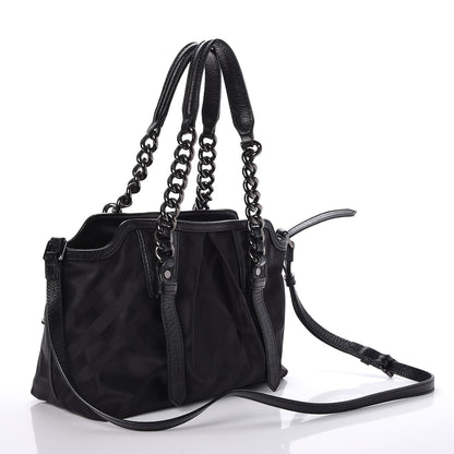 Burberry Nylon Tonal Check Torbitt Tote Black 3 of 8