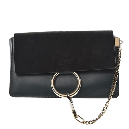 Chloe Suede Calfskin Small Faye Shoulder Bag Intense Green 1 of 7