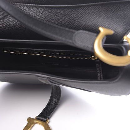 Christian Dior Grained Calfskin Saddle Bag Black 5 of 11