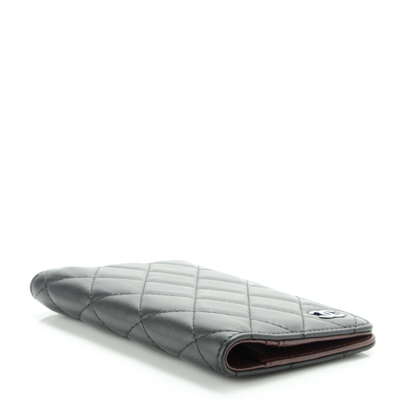 Lambskin Quilted Passport Holder Black