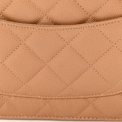 Chanel Caviar Quilted Wallet on Chain WOC Dark Beige 12 of 14