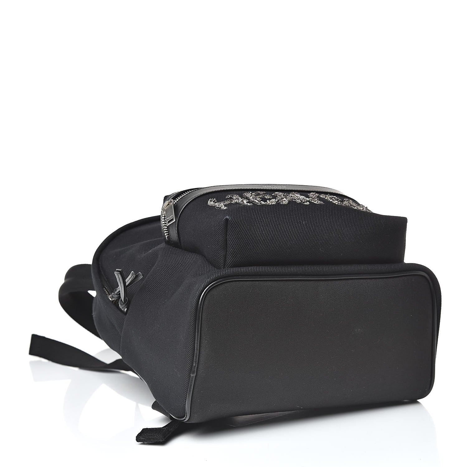 Saint Laurent Canvas Signature Heaven Embroidered Mini City Backpack Black 4 of 12