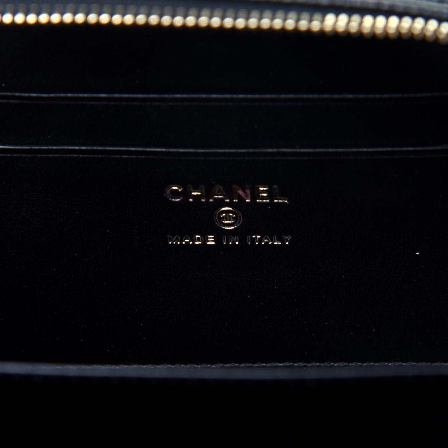 Caviar Quilted CC Filigree Vanity Clutch With Chain Black