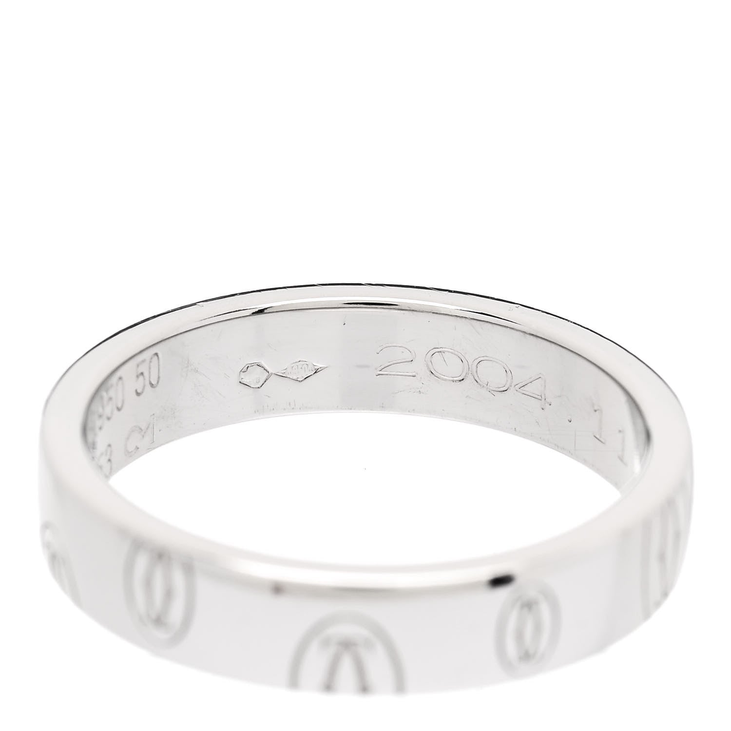 Cartier Platinum 4mm Happy Birthday Band Ring 50 5.25 5 of 6