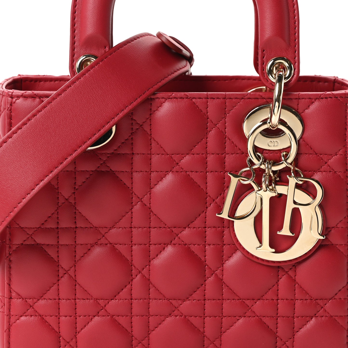 Lambskin Cannage Dioramour Small My ABCDior Lady Dior Fraise