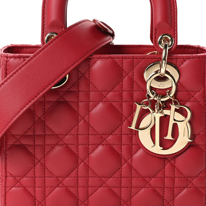 Christian Dior Lambskin Cannage Dioramour Small My ABCDior Lady Dior Fraise 8 of 10