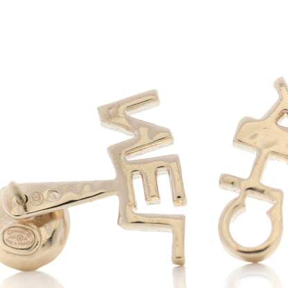 Chanel Pearl Crystal Logo Earrings Gold Pearly White 6 of 8