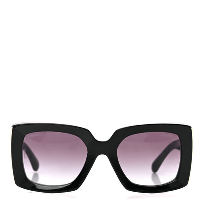 Chanel Acetate Rectangle Sunglasses 5435 Black 2 of 8